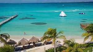 Playa caribeña con palmeras